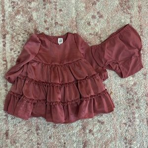 Baby Gap Satin Dress & Bloomers 6-12 months